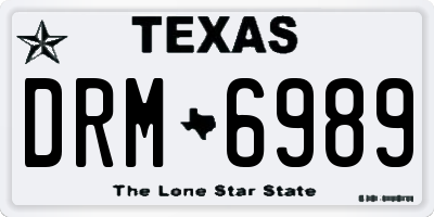 TX license plate DRM6989