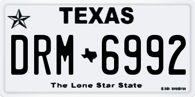 TX license plate DRM6992