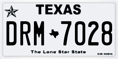 TX license plate DRM7028