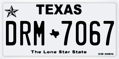 TX license plate DRM7067