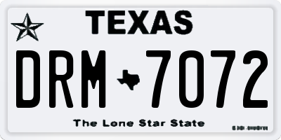 TX license plate DRM7072