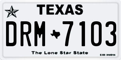 TX license plate DRM7103