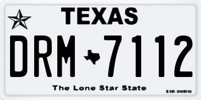 TX license plate DRM7112