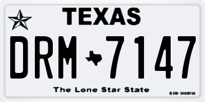 TX license plate DRM7147