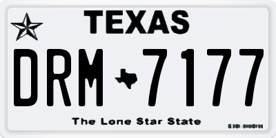 TX license plate DRM7177