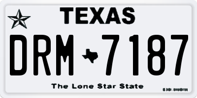 TX license plate DRM7187