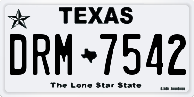 TX license plate DRM7542