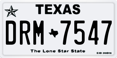 TX license plate DRM7547