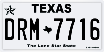 TX license plate DRM7716