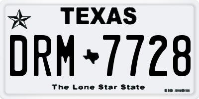 TX license plate DRM7728