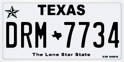 TX license plate DRM7734