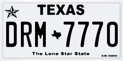 TX license plate DRM7770