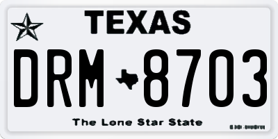 TX license plate DRM8703