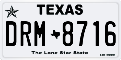 TX license plate DRM8716