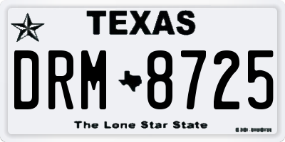 TX license plate DRM8725