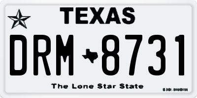 TX license plate DRM8731