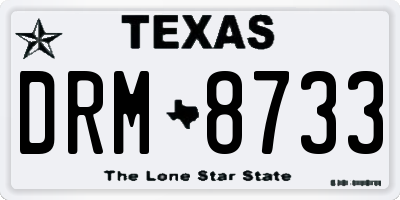 TX license plate DRM8733