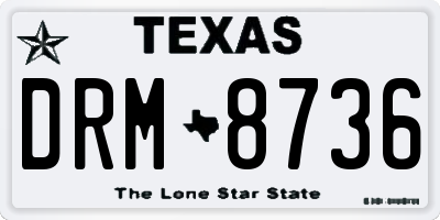 TX license plate DRM8736