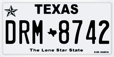 TX license plate DRM8742