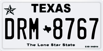 TX license plate DRM8767