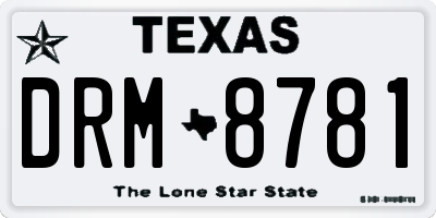 TX license plate DRM8781