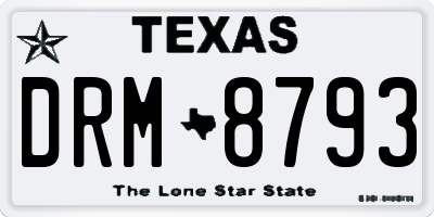 TX license plate DRM8793