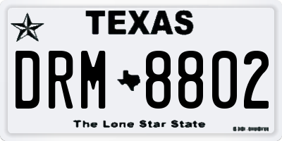 TX license plate DRM8802