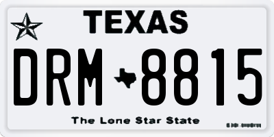 TX license plate DRM8815