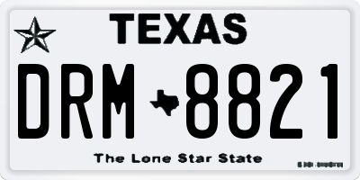 TX license plate DRM8821