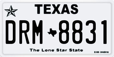 TX license plate DRM8831