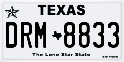 TX license plate DRM8833