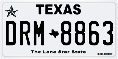 TX license plate DRM8863