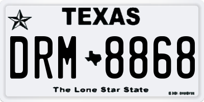 TX license plate DRM8868