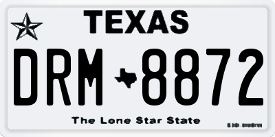 TX license plate DRM8872