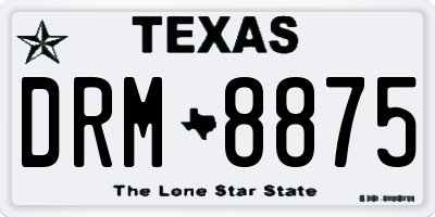 TX license plate DRM8875