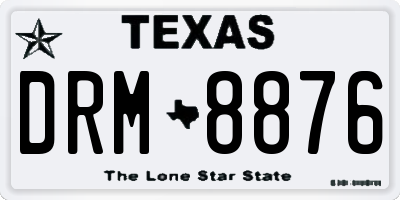 TX license plate DRM8876