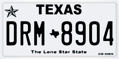 TX license plate DRM8904