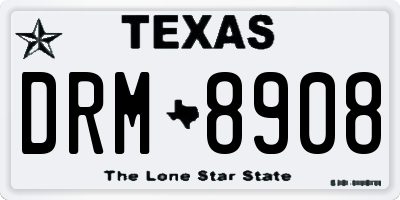 TX license plate DRM8908