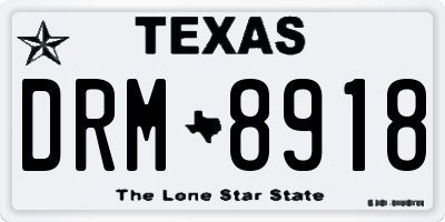 TX license plate DRM8918