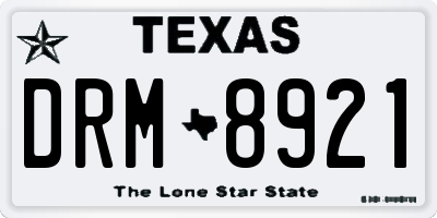 TX license plate DRM8921