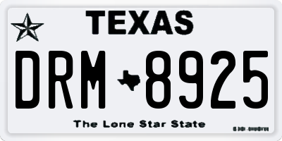 TX license plate DRM8925