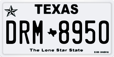 TX license plate DRM8950