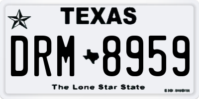 TX license plate DRM8959