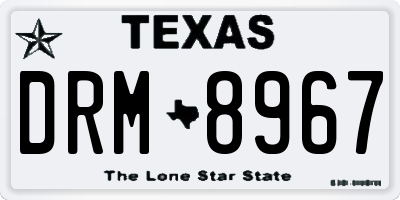 TX license plate DRM8967