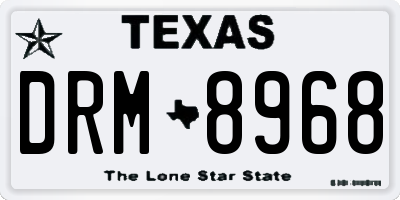 TX license plate DRM8968