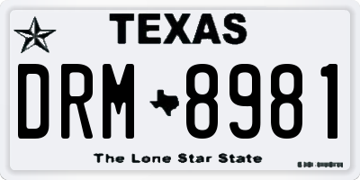 TX license plate DRM8981