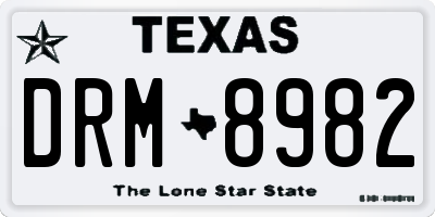 TX license plate DRM8982