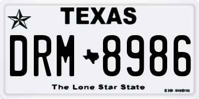 TX license plate DRM8986