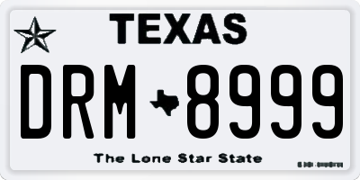 TX license plate DRM8999