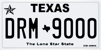 TX license plate DRM9000